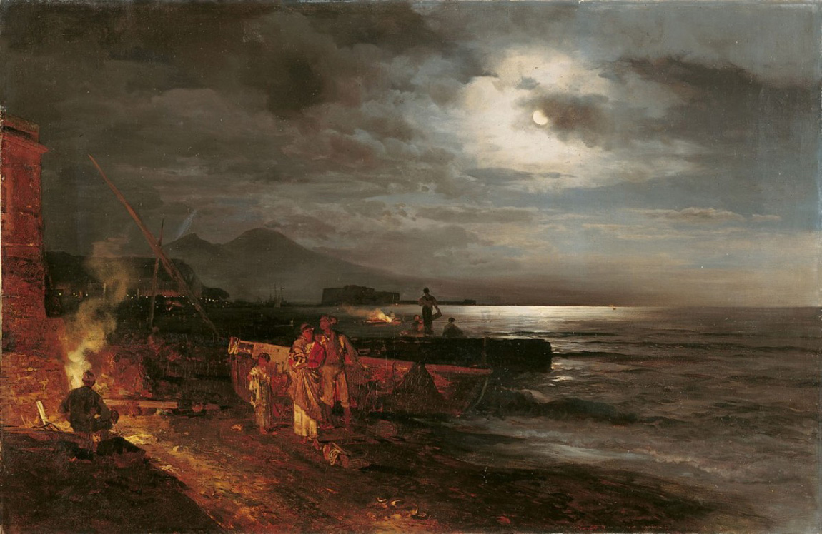 the bay of naples by moonlight
